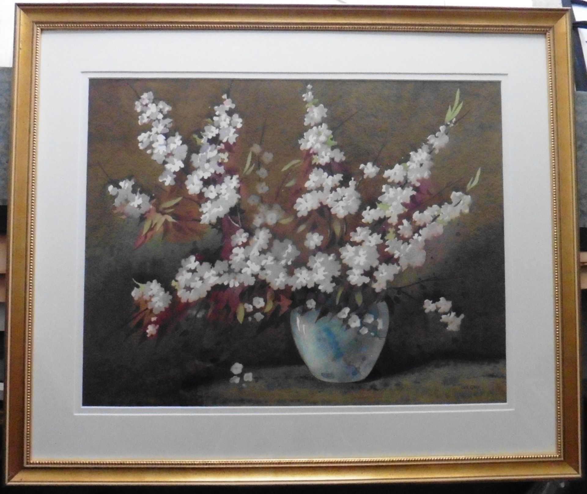 James Gray Scottish 1917-1947 large signed watercolour Cherry Blossom Title : Cherry Blossom - Image 2 of 4