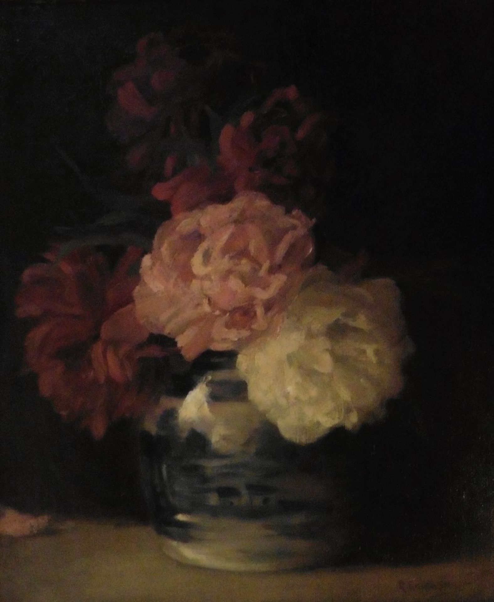 Robert Easton Stuart 1890-1940 signed oil on canvas 'Peonies' Title: Peonies Artist: Robert Easton