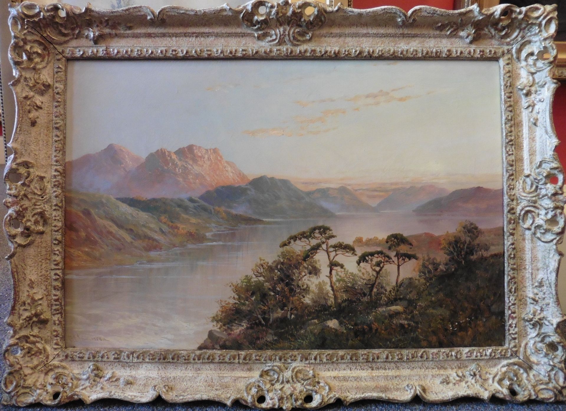 F Y Jamieson signed oil on canvas Scottish Highland Loch Scene Title : Highland Loch Scene (2) - Bild 2 aus 4