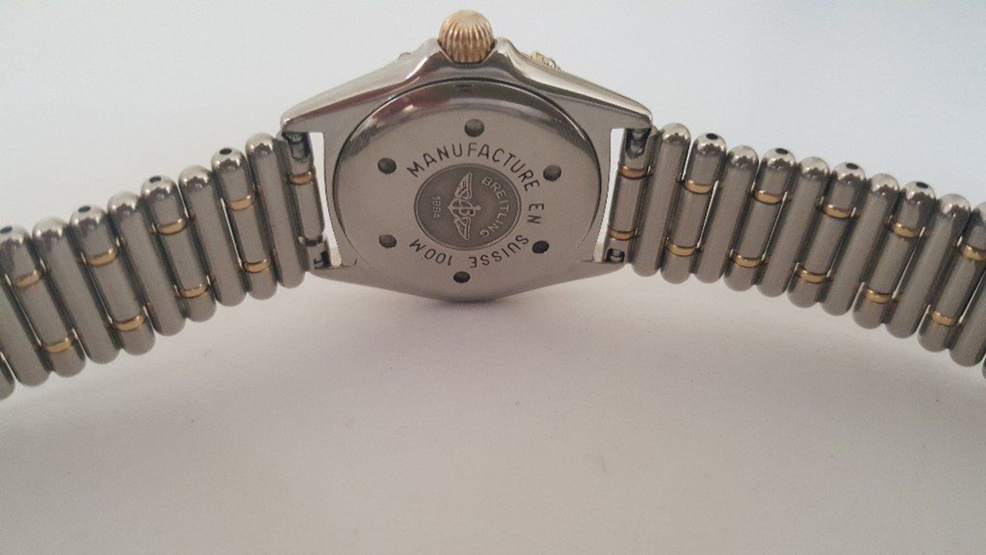 Breitling Callistino Ladies Quartz Blue Dial Watch 18CT Gold Trimmings Model No: B52045 - Image 3 of 6