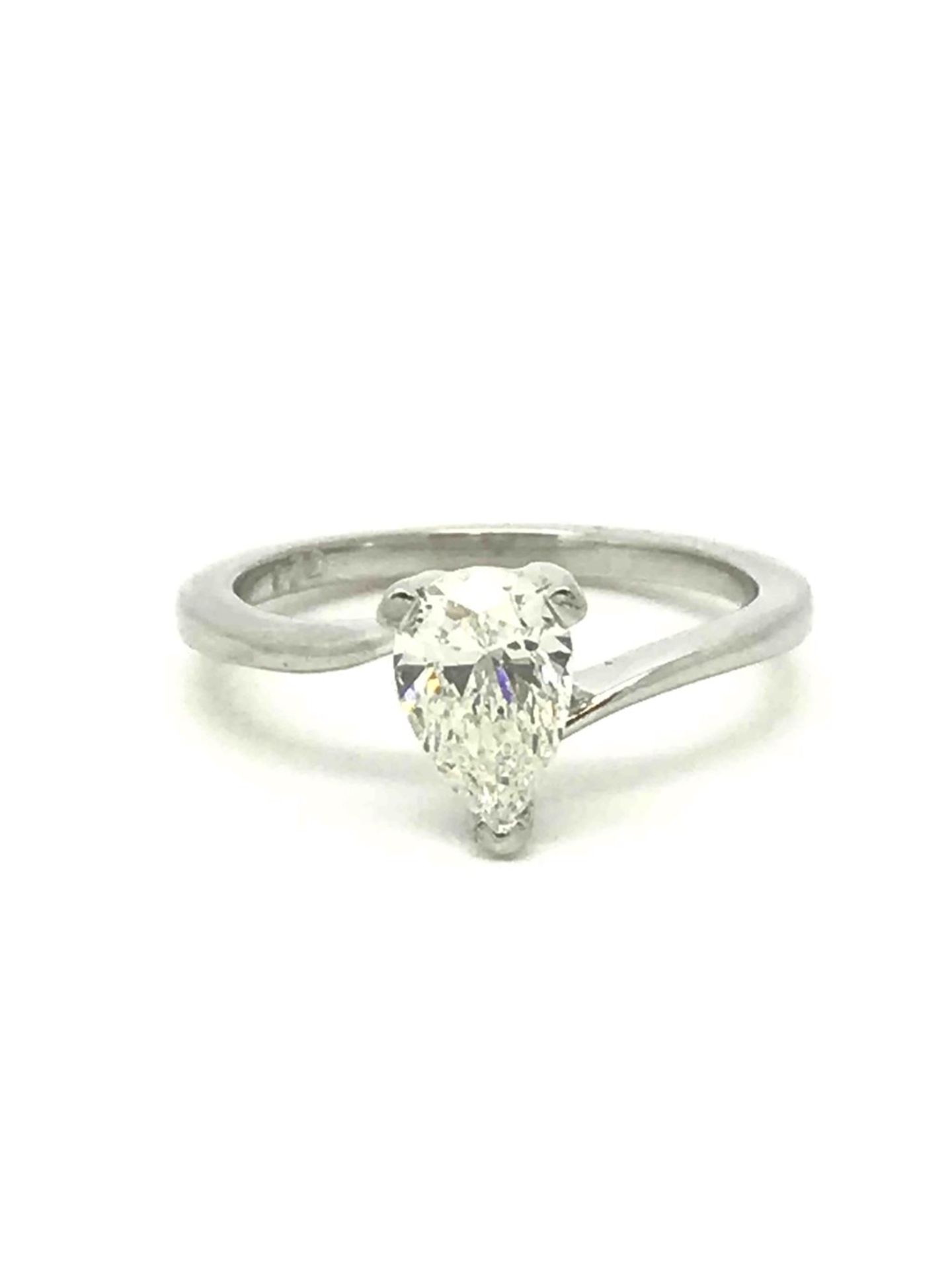 EGL Certificated 0.70ct Pear Cut Diamond Single Stone Ring