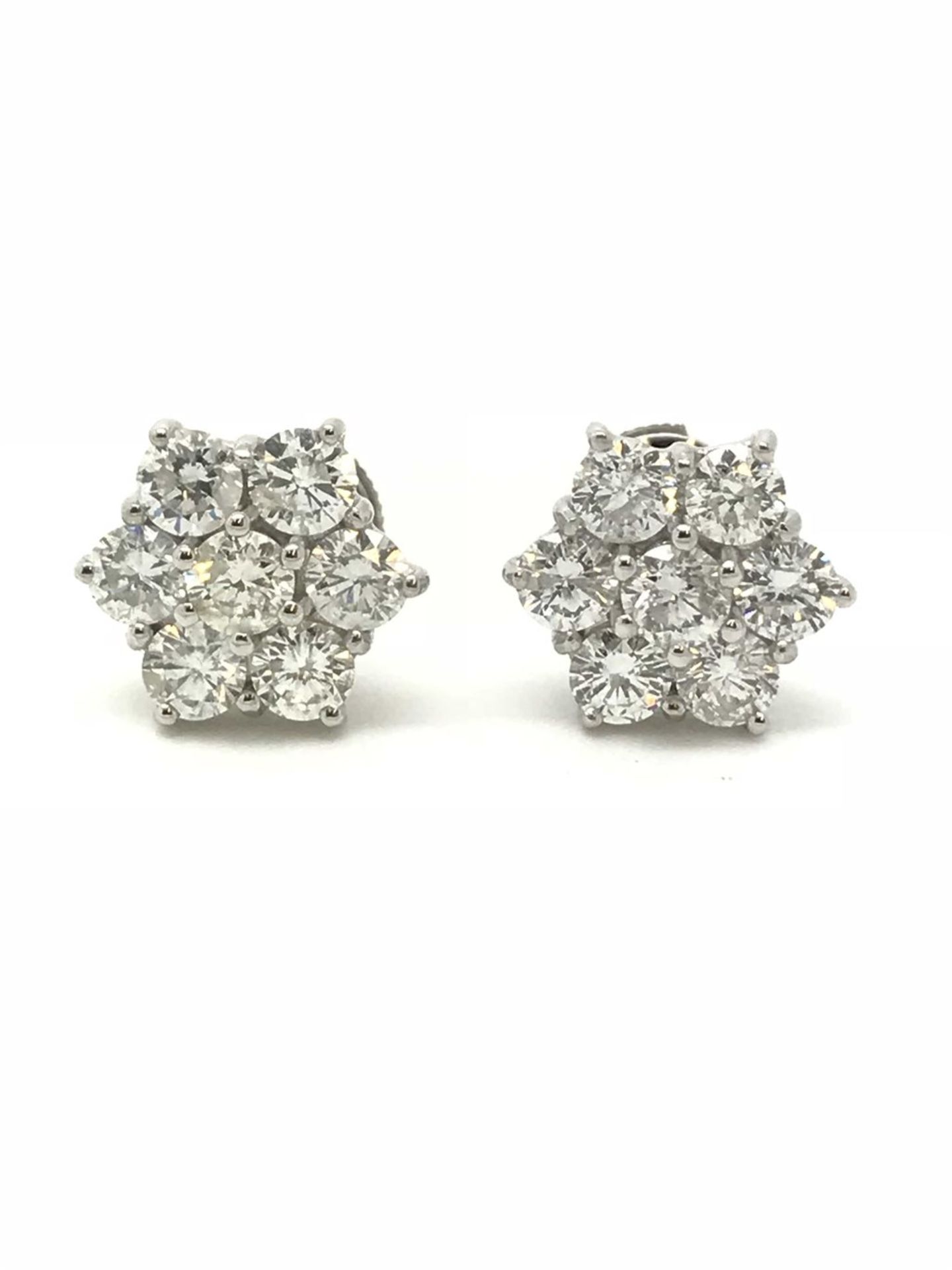 2ct Diamond Cluster Earrings, 18ct White Gold