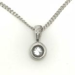 0.33ct Diamond Single Stone Pendant, 18ct White Gold