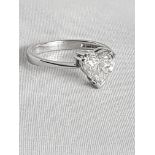 Heart cut diamond singlet ring on 18ct white gold.