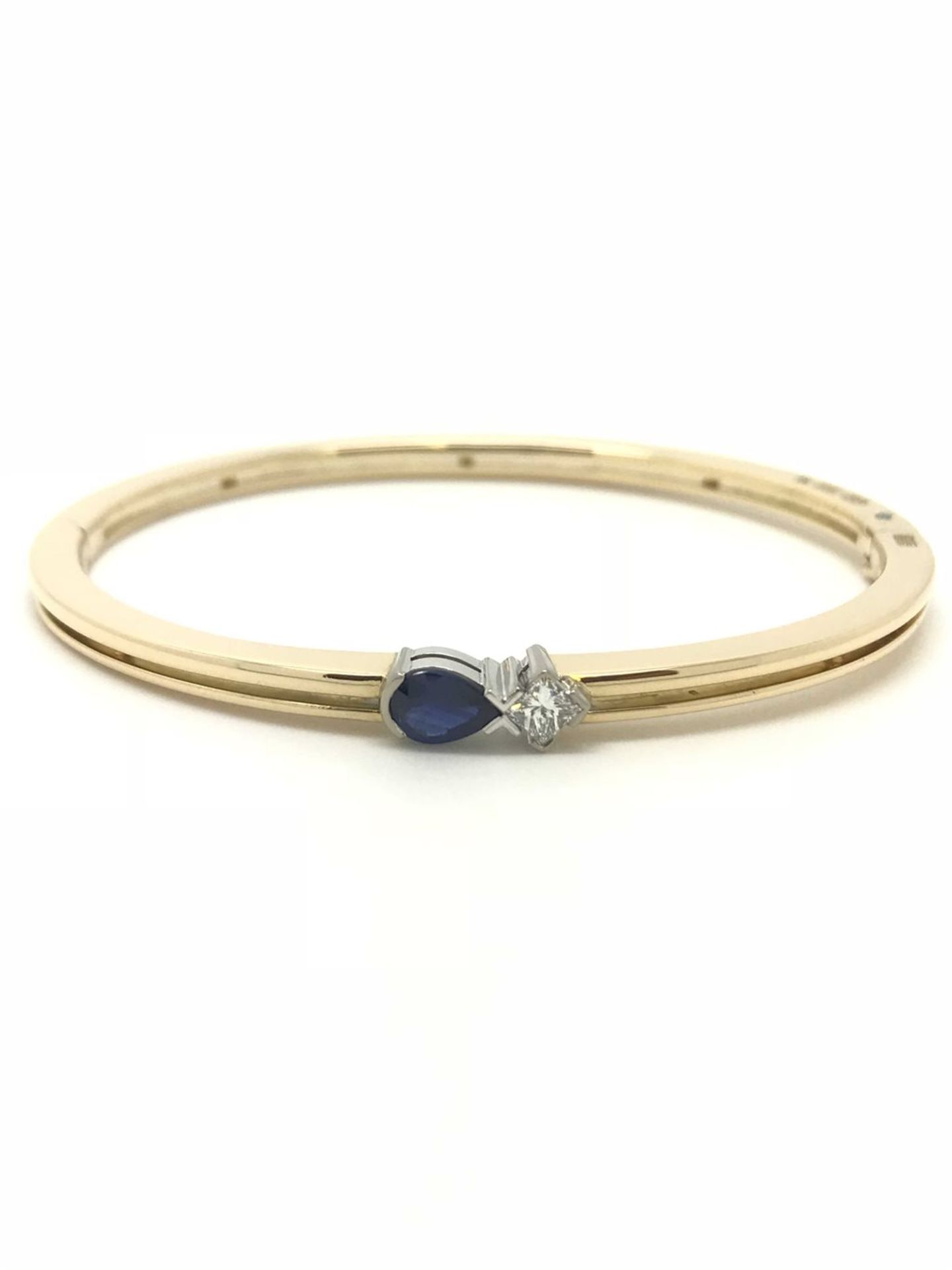 Sapphire & Diamond Bangle, 18ct Yellow Gold