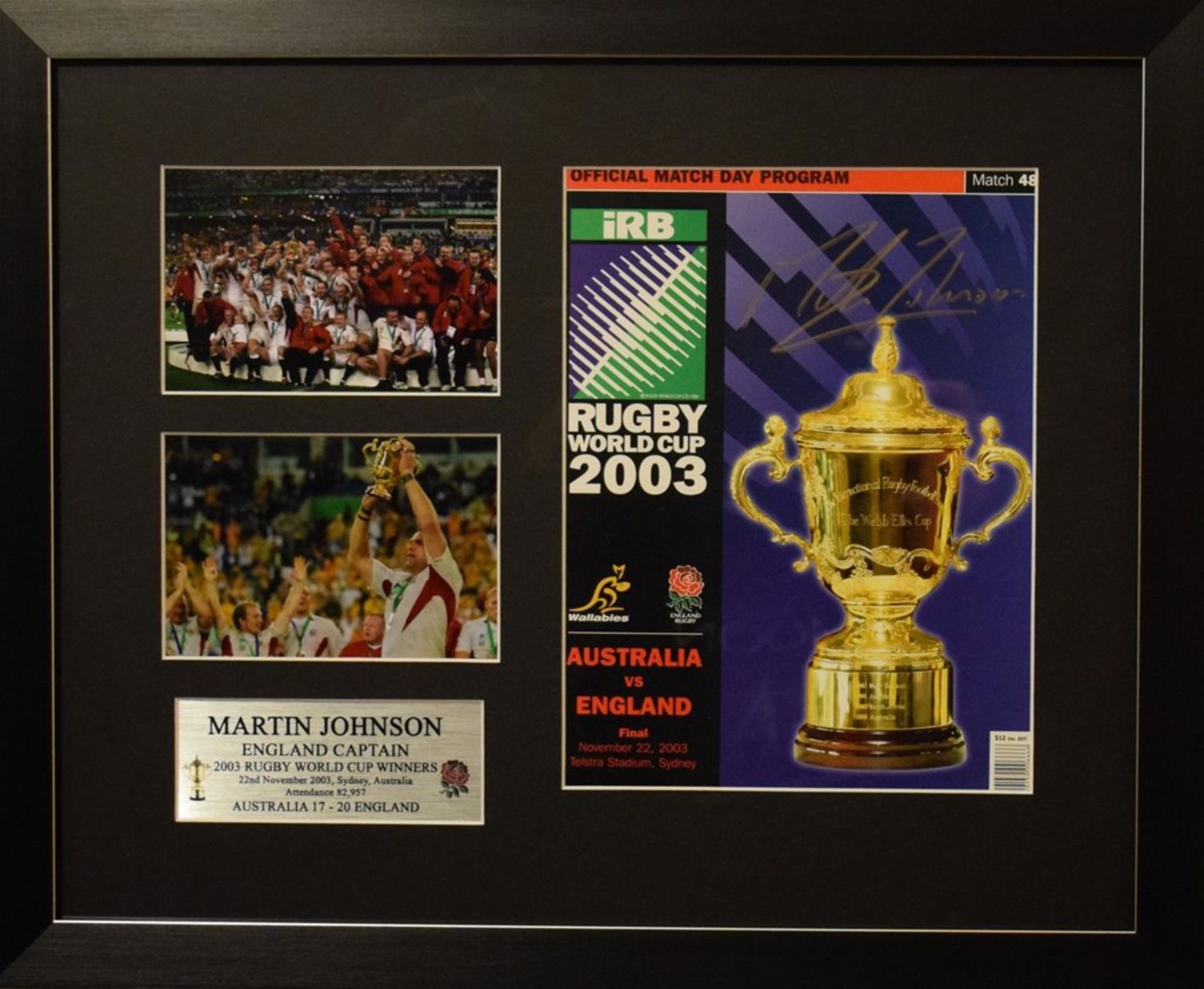 Martin Johnson autogrpahed RWC programme from the 2003 Final