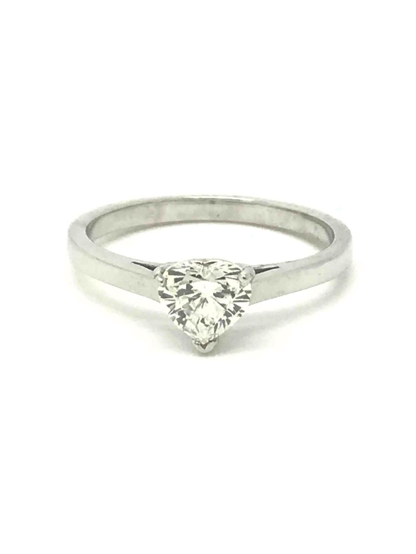 Certificated 0.72ct Heart Shaped Diamond Single Stone Ring