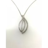 0.56ct Diamond 'Recarlo' Leaf Pendant, 18ct White Gold