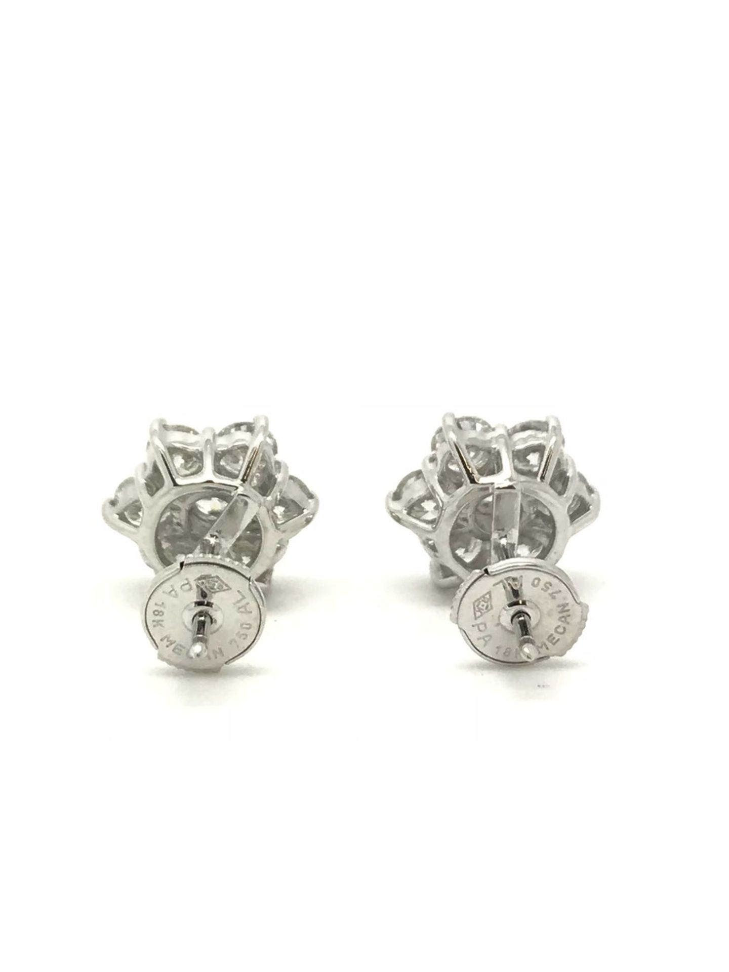 2ct Diamond Cluster Earrings, 18ct White Gold - Image 4 of 5