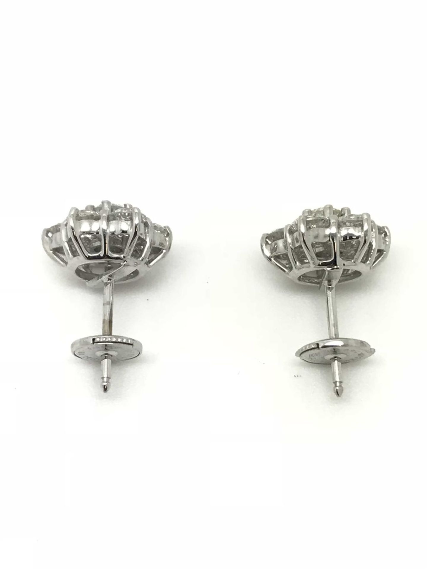 2ct Diamond Cluster Earrings, 18ct White Gold - Image 3 of 5