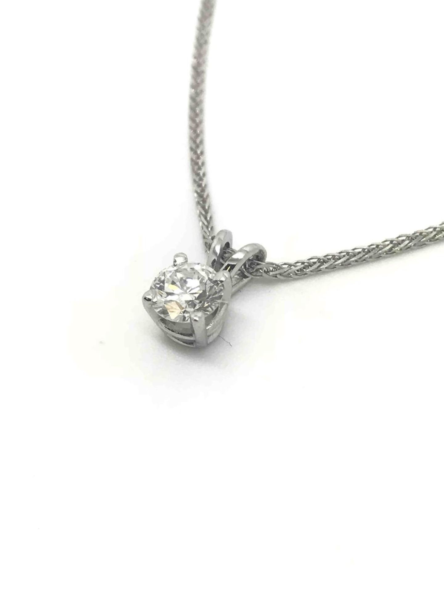 0.60ct Diamond Single Stone Pendant, 18ct White Gold - Image 2 of 5