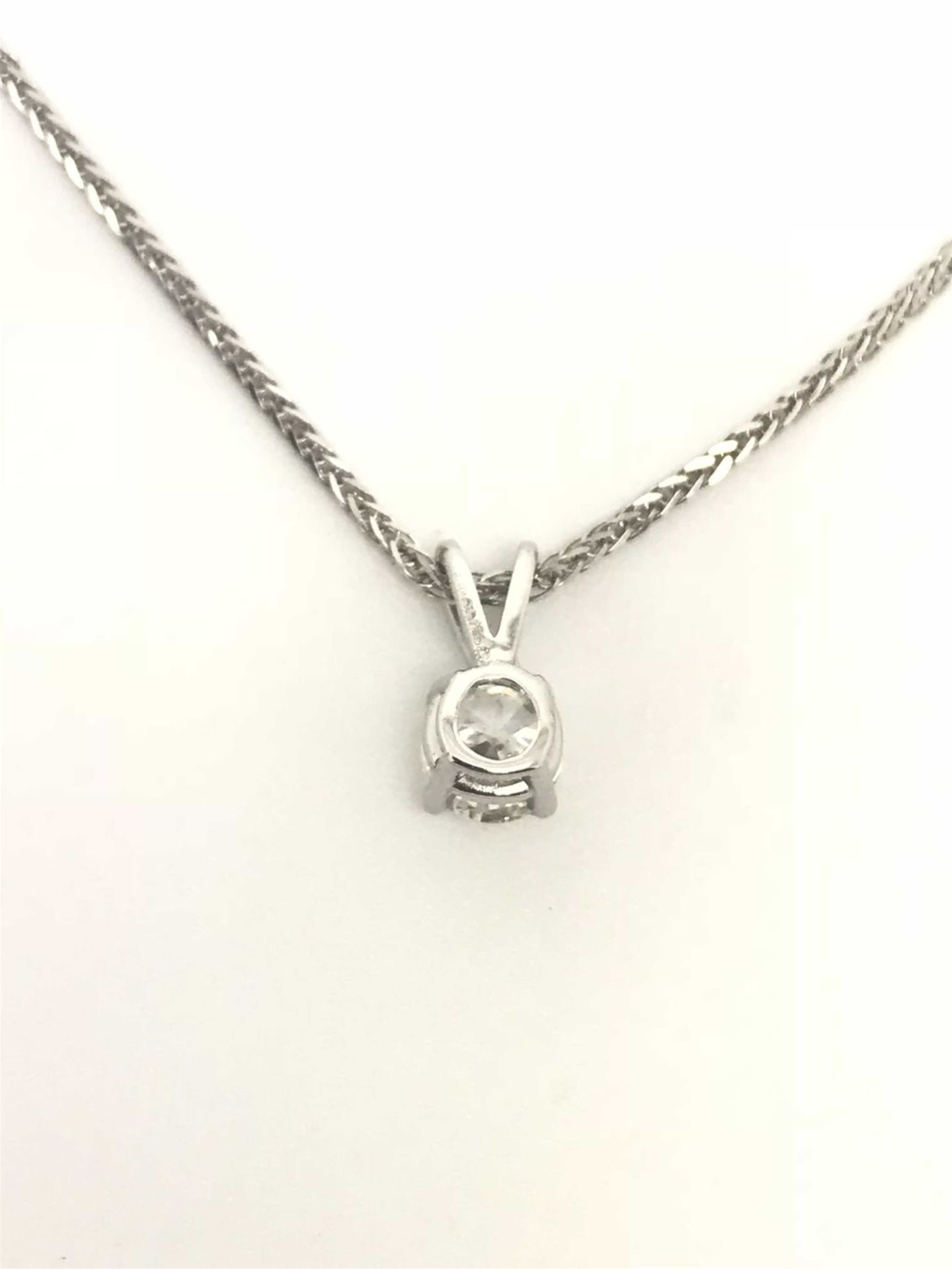 0.60ct Diamond Single Stone Pendant, 18ct White Gold - Image 3 of 5