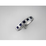 A "Restored" Half Eternity Sapphire and Diamond Ring