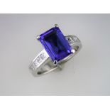 A Top Quality Tanzanite and Diamond Ring