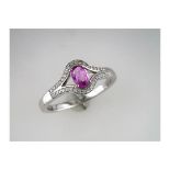 New Pink Sapphire and Diamond Ring