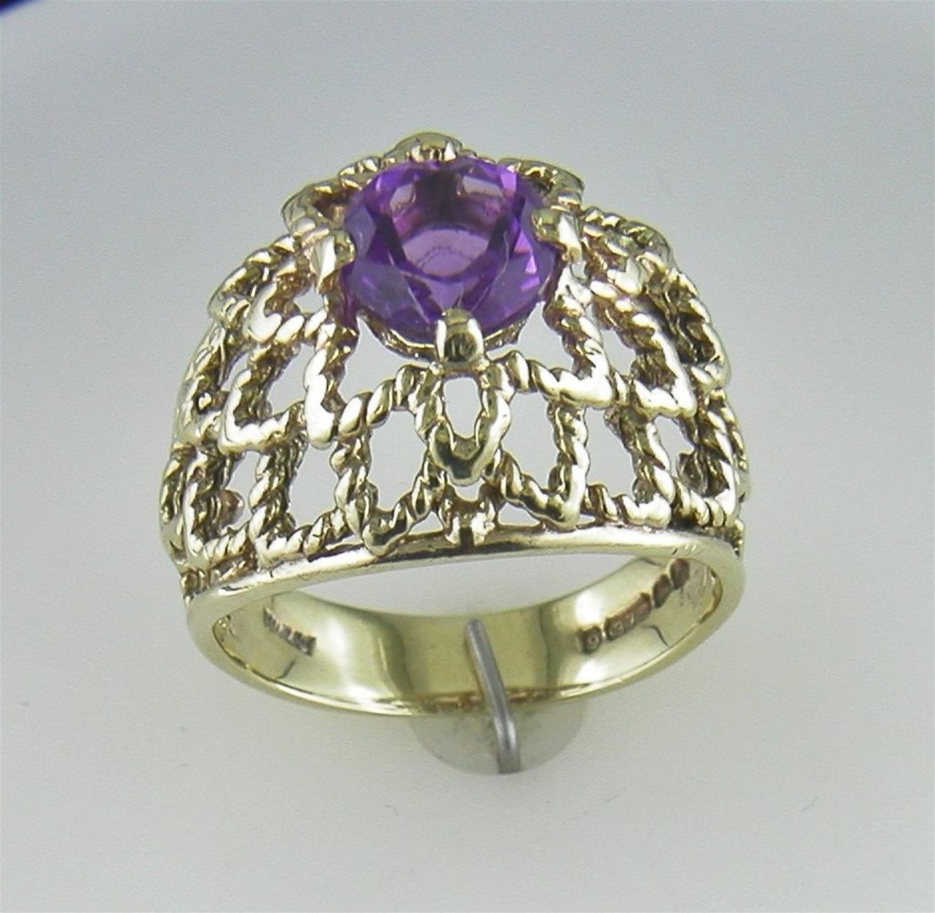 A "Fully Restored" Bombe Style Amethyst Ring