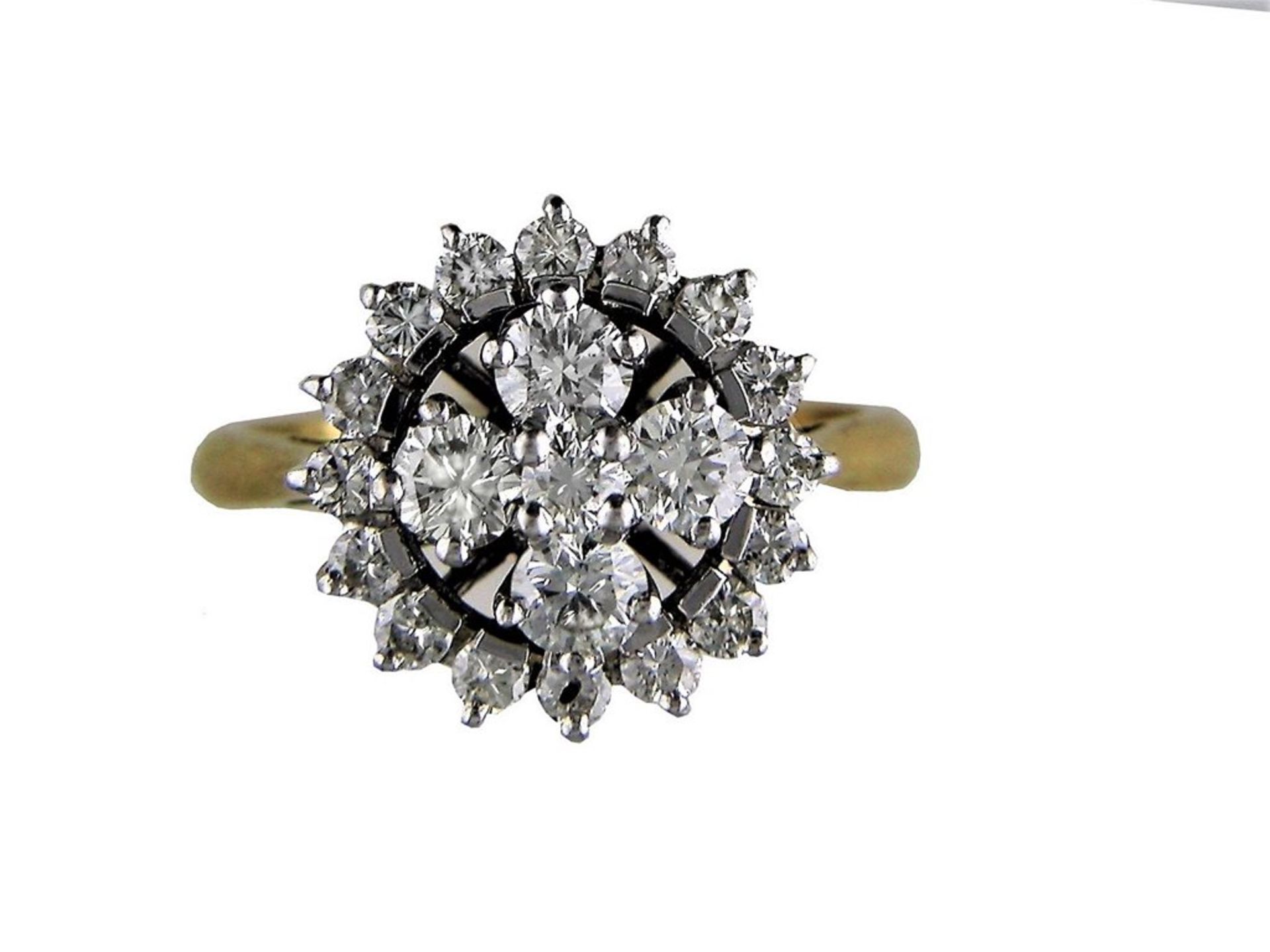 A Brilliant Round Diamond Cluster Ring