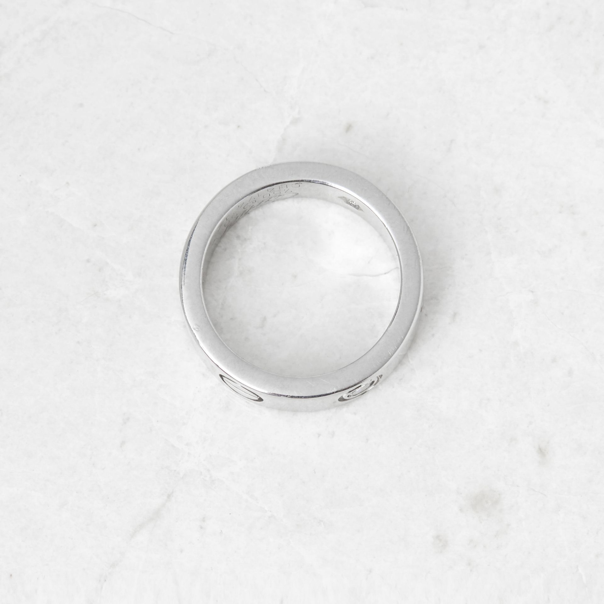 Cartier 18k White Gold 3 Diamond Love Ring - Image 3 of 12