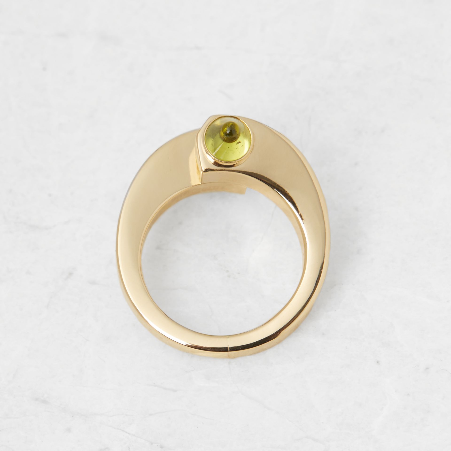 Cartier 18k Yellow Gold Peridot Menotte Ring - Image 11 of 11