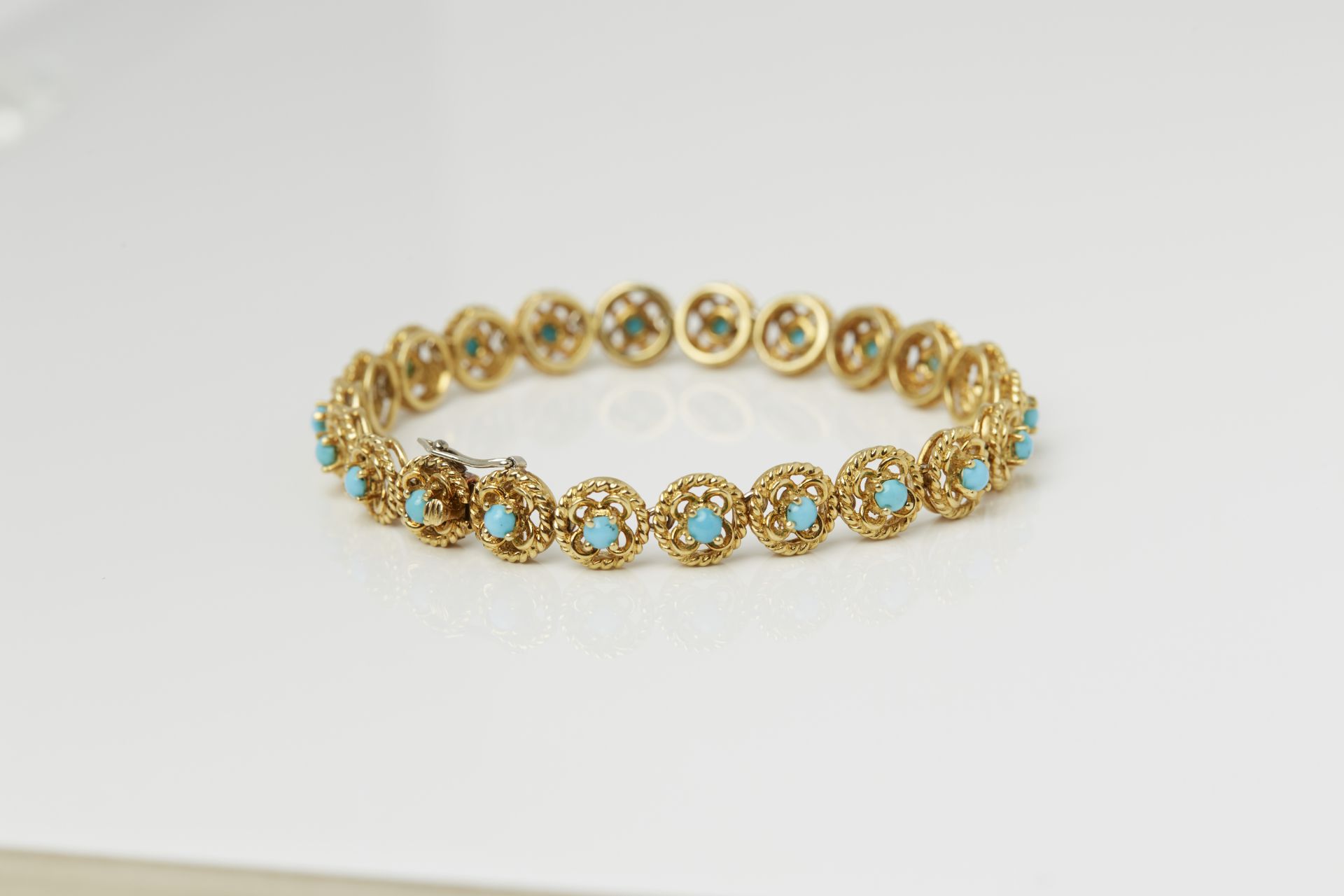 Cartier 18k Yellow Gold Turquoise Bracelet - Image 9 of 12