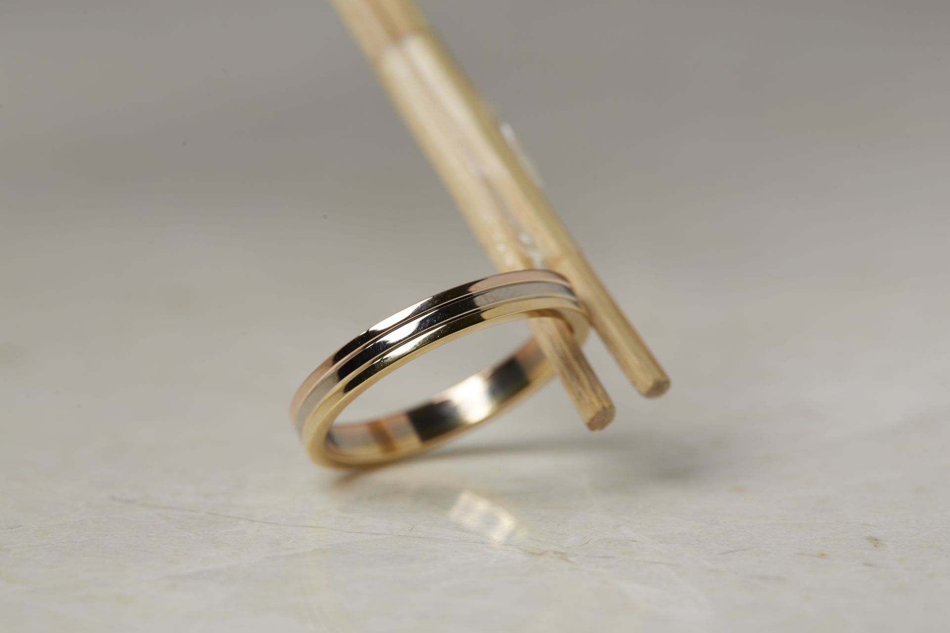 Cartier 18k Yellow, White & Rose Gold Trinity Band - Image 7 of 14