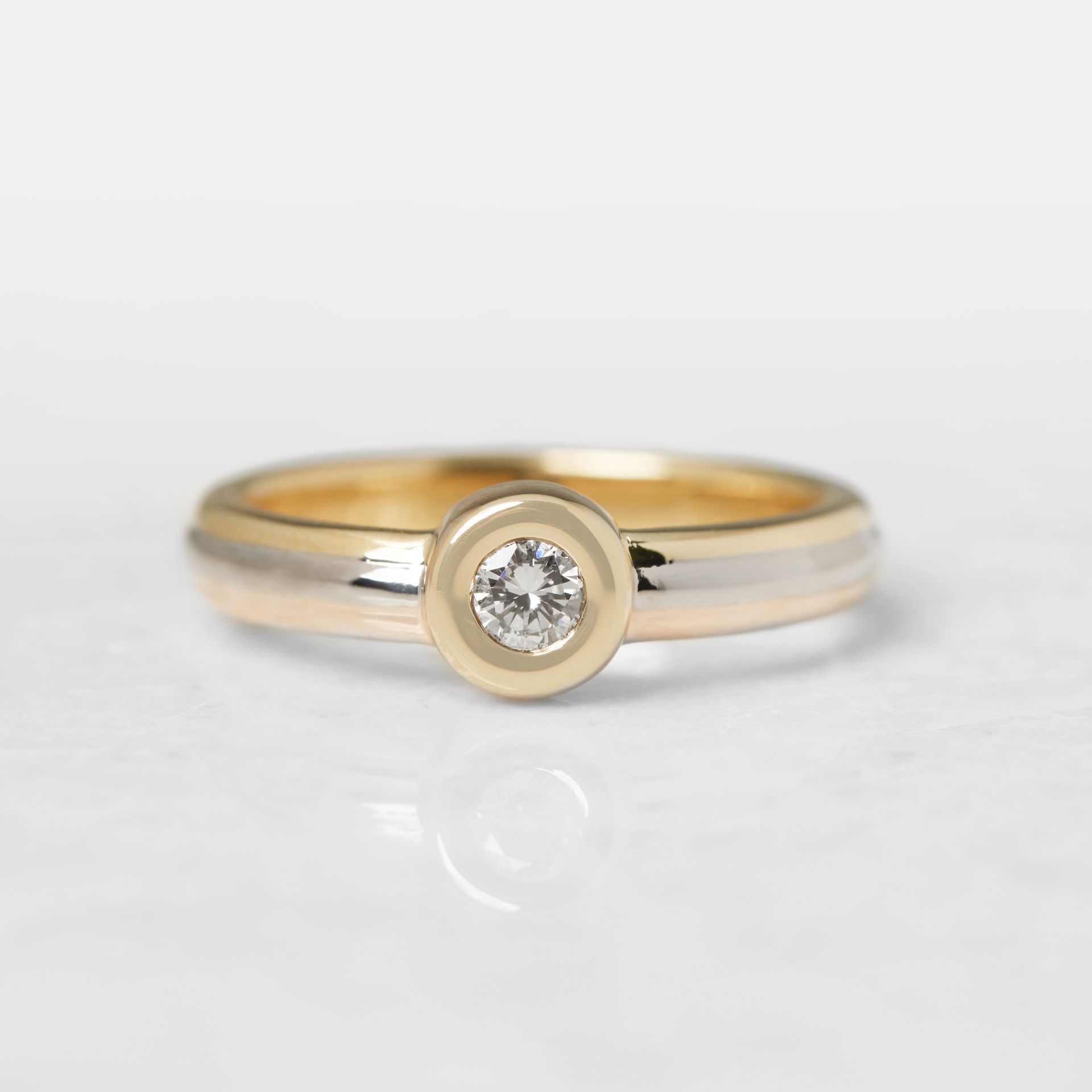 Cartier 18k Yellow, White & Rose Gold Single 0.15ct Diamond Ring - Image 10 of 12