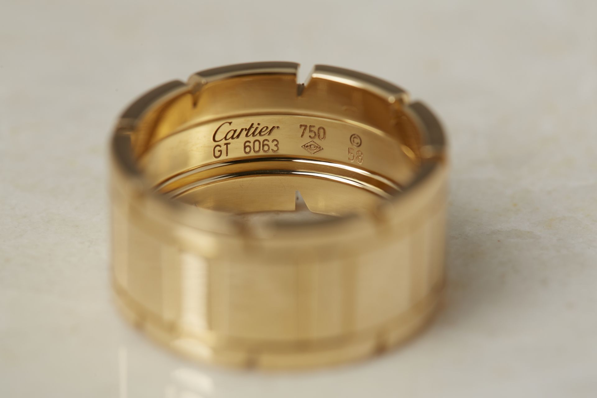 Cartier 18k Yellow Gold Tank Francaise Ring - Image 6 of 8