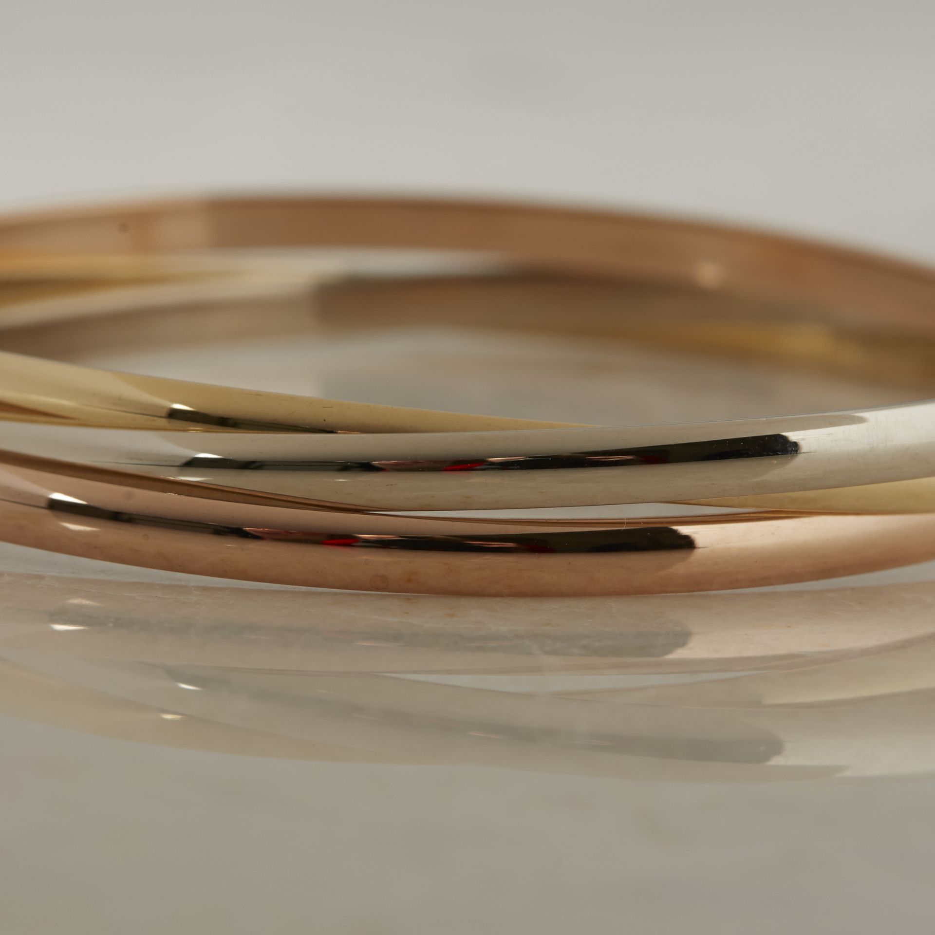 Cartier 18k Yellow, White & Rose Gold Trinity Bracelet - Image 18 of 22