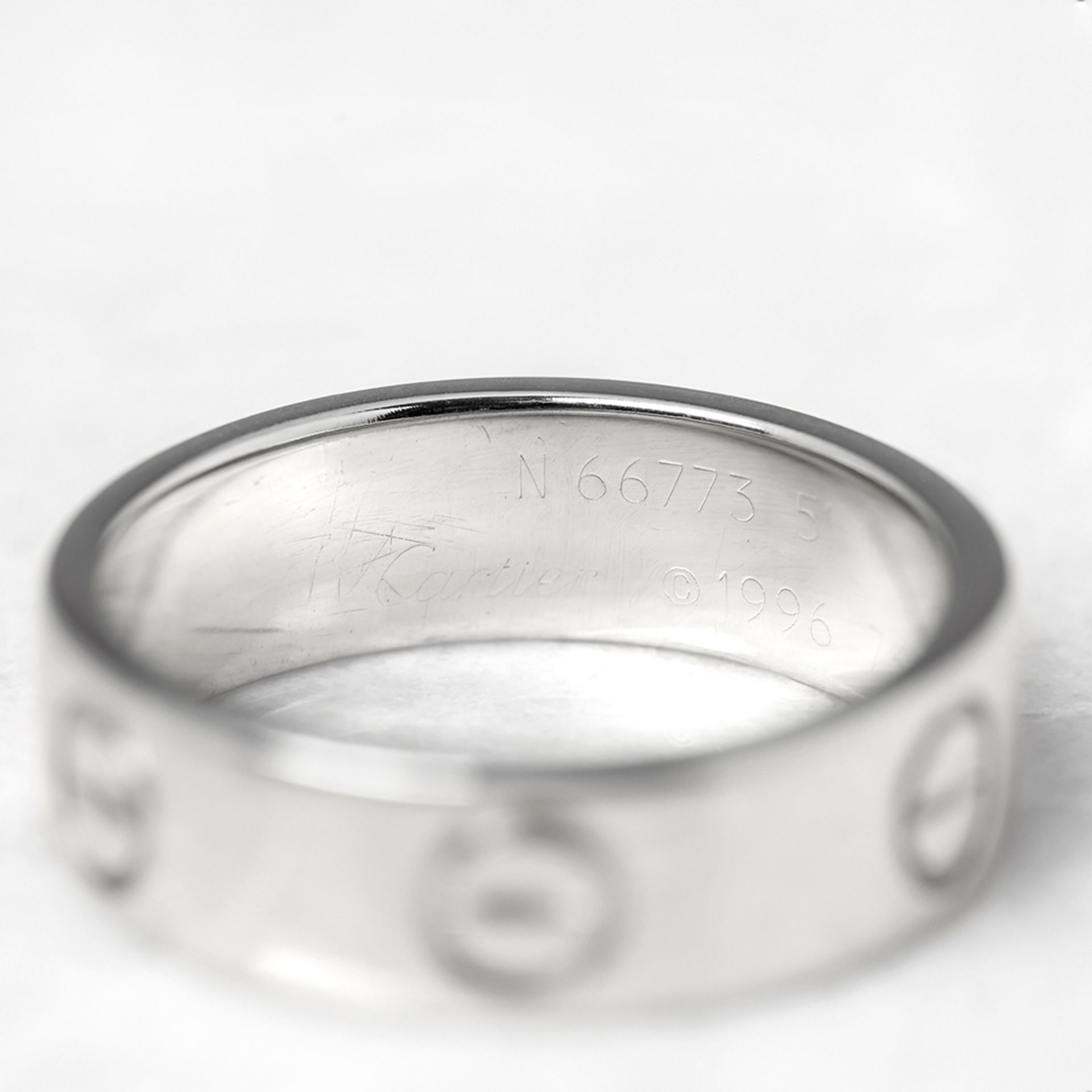 Cartier 18k White Gold Love Ring - Image 6 of 6