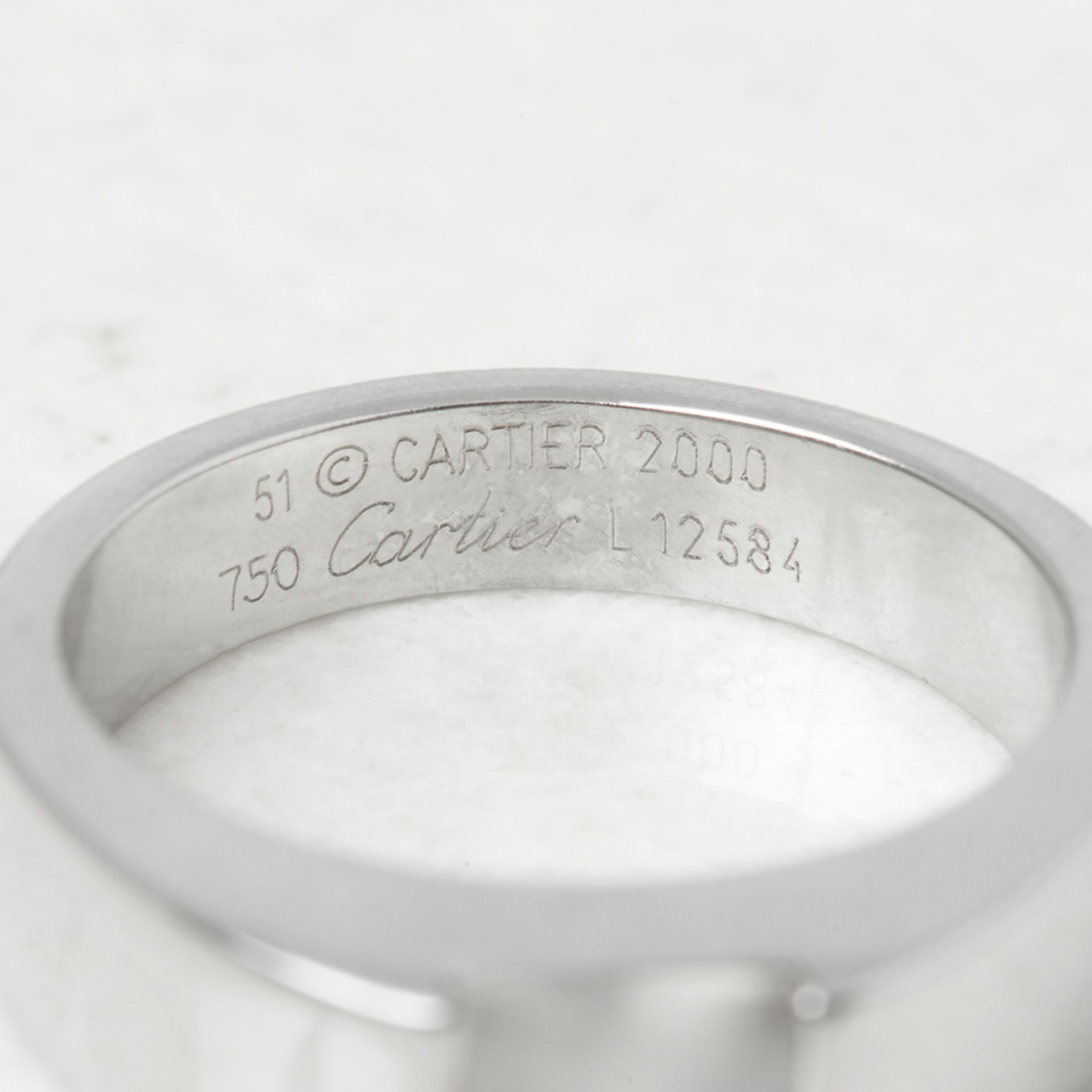 Cartier 18k White Gold Moonstone Tank Ring - Image 5 of 17