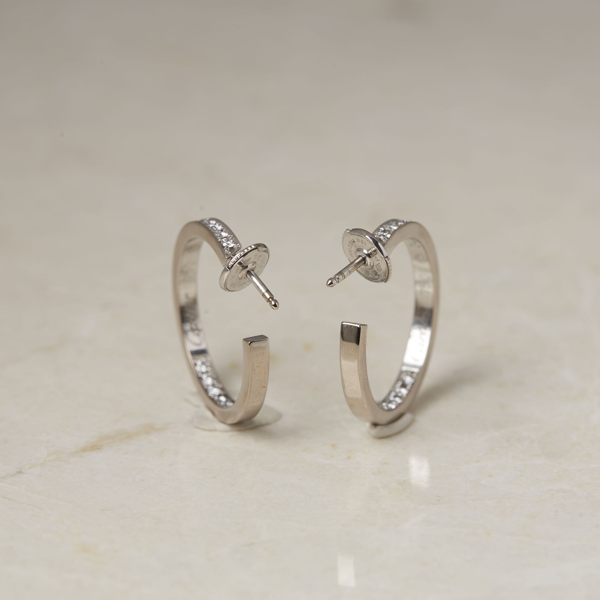 Cartier 18k White Gold 1.20ct Diamond Inside Out Hoop Earrings - Image 12 of 12