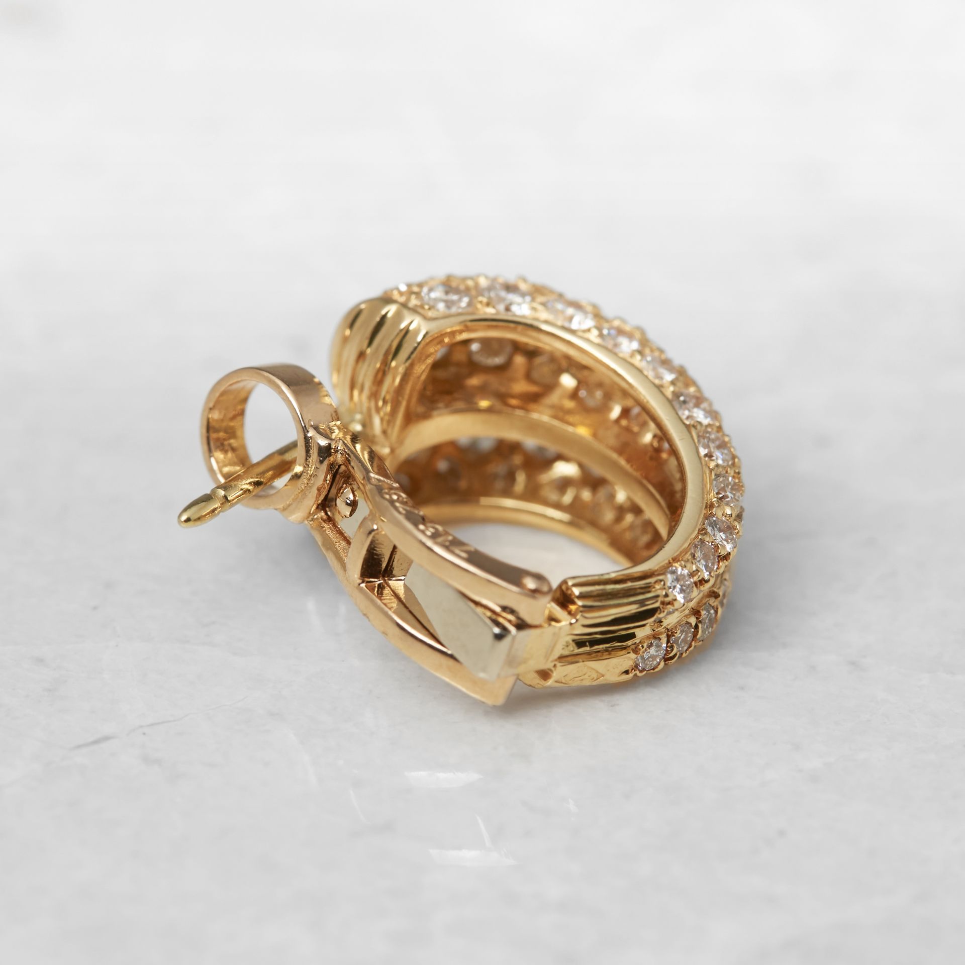 Cartier 18k Yellow Gold Double Hoop Diamond Earrings - Image 13 of 20