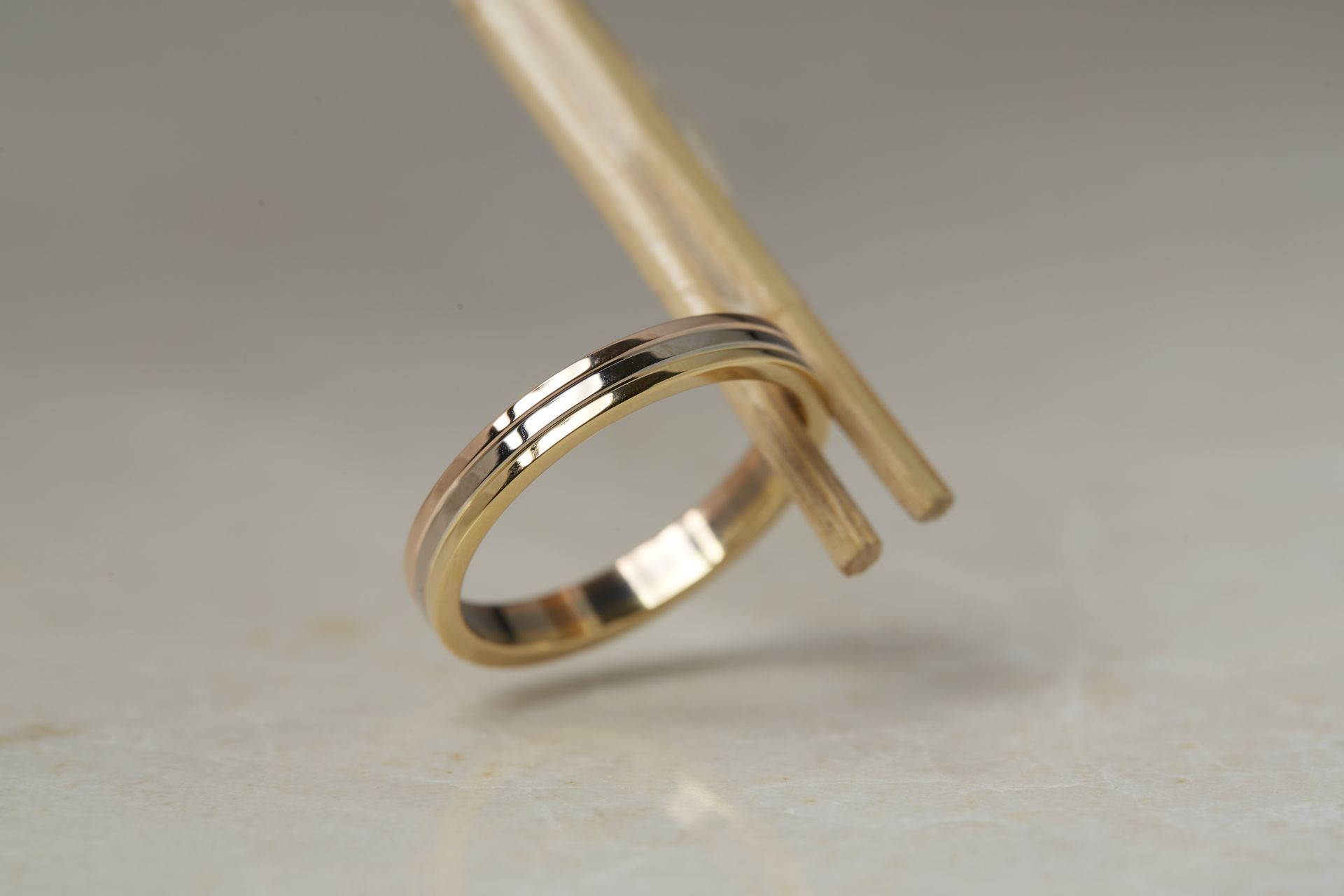 Cartier 18k Yellow, White & Rose Gold Trinity Band - Image 8 of 14