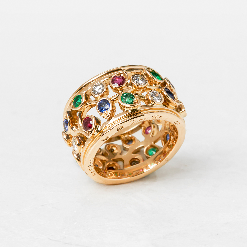 Cartier 18k Yellow Gold Multi-Gem Ring