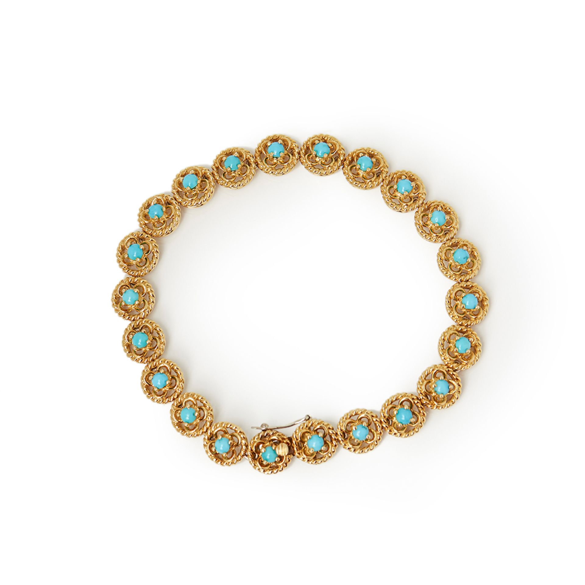 Cartier 18k Yellow Gold Turquoise Bracelet - Image 6 of 12