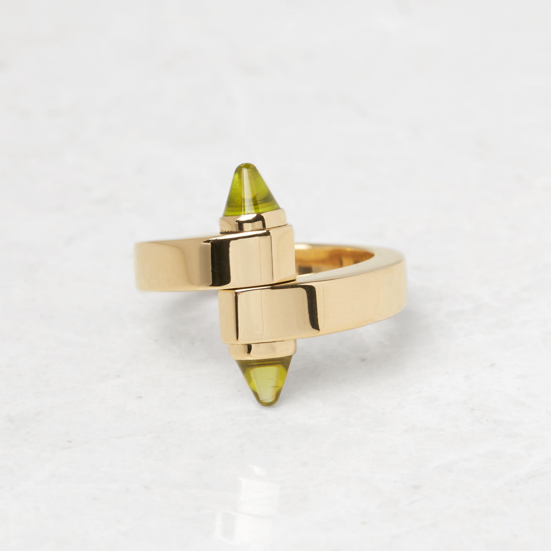 Cartier 18k Yellow Gold Peridot Menotte Ring - Image 7 of 11