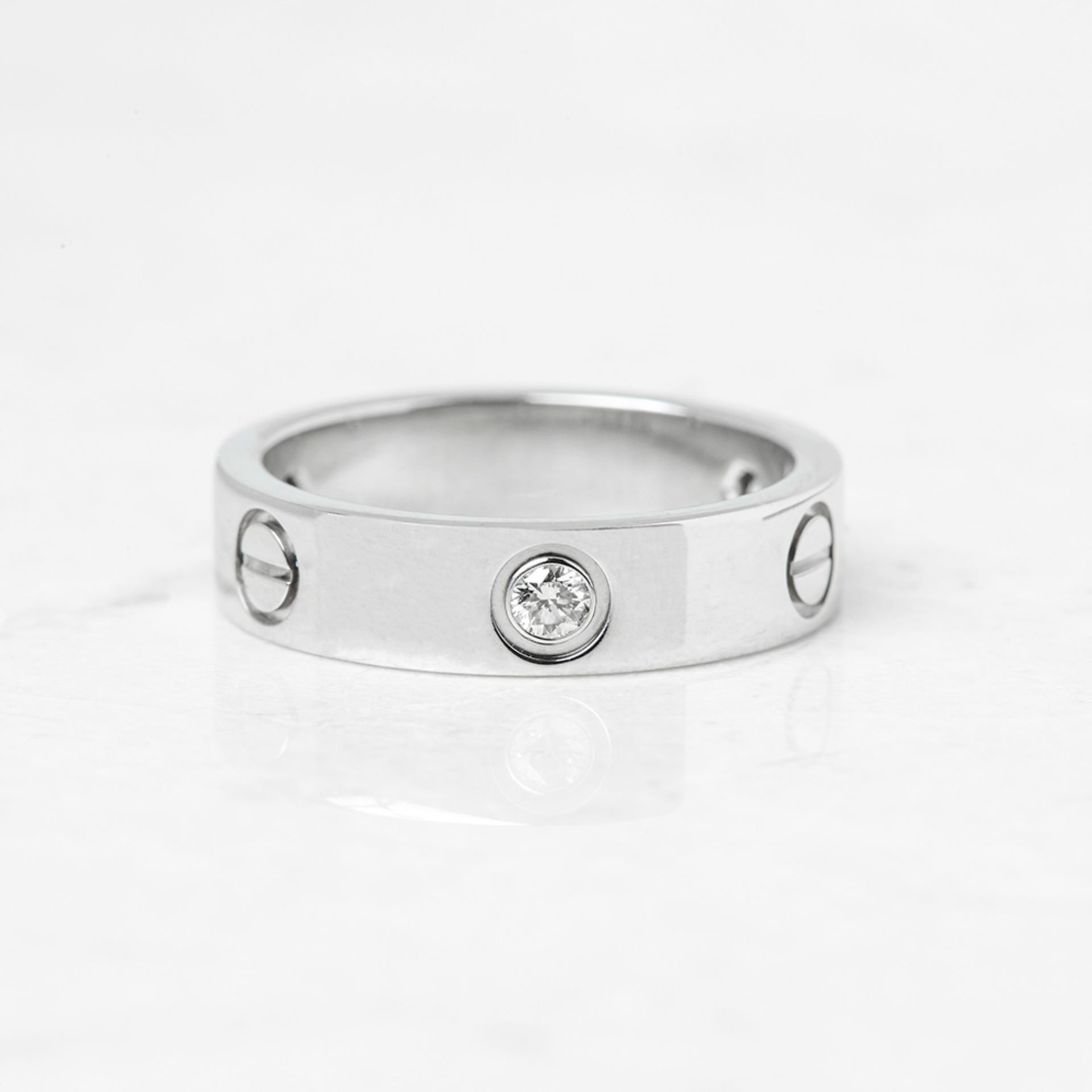 Cartier 18k White Gold 3 Diamond Love Ring - Image 3 of 9