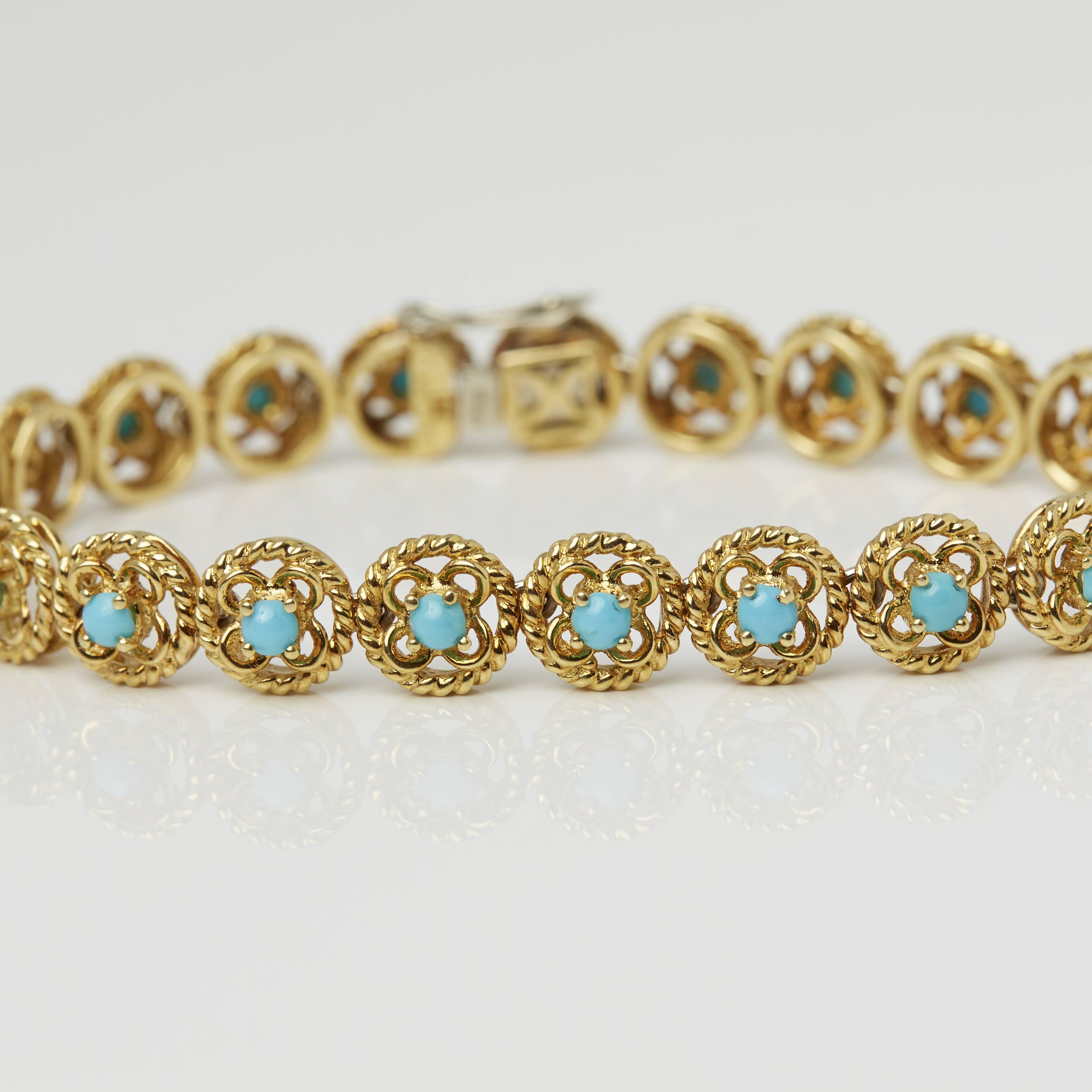 Cartier 18k Yellow Gold Turquoise Bracelet - Image 10 of 12