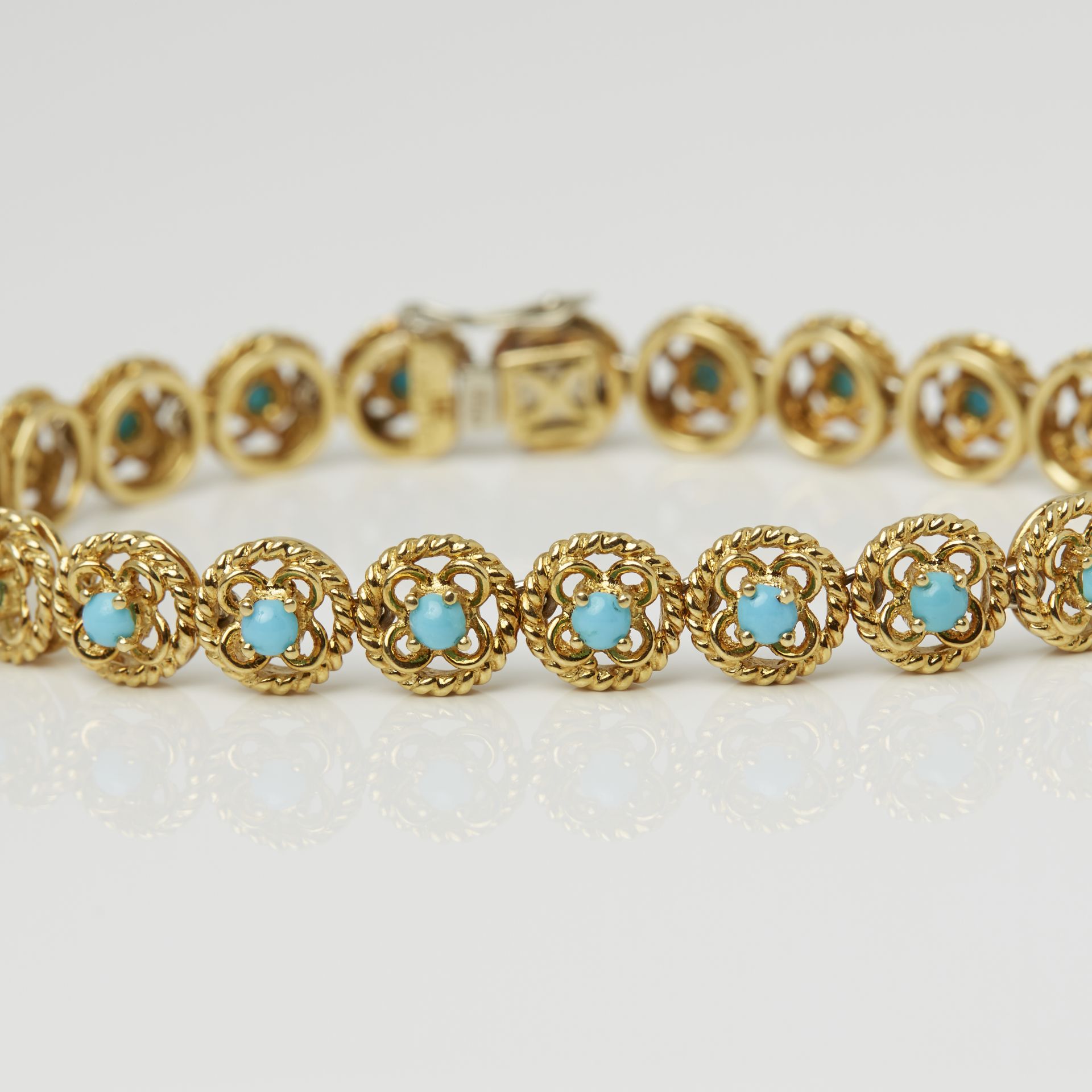 Cartier 18k Yellow Gold Turquoise Bracelet - Image 10 of 12