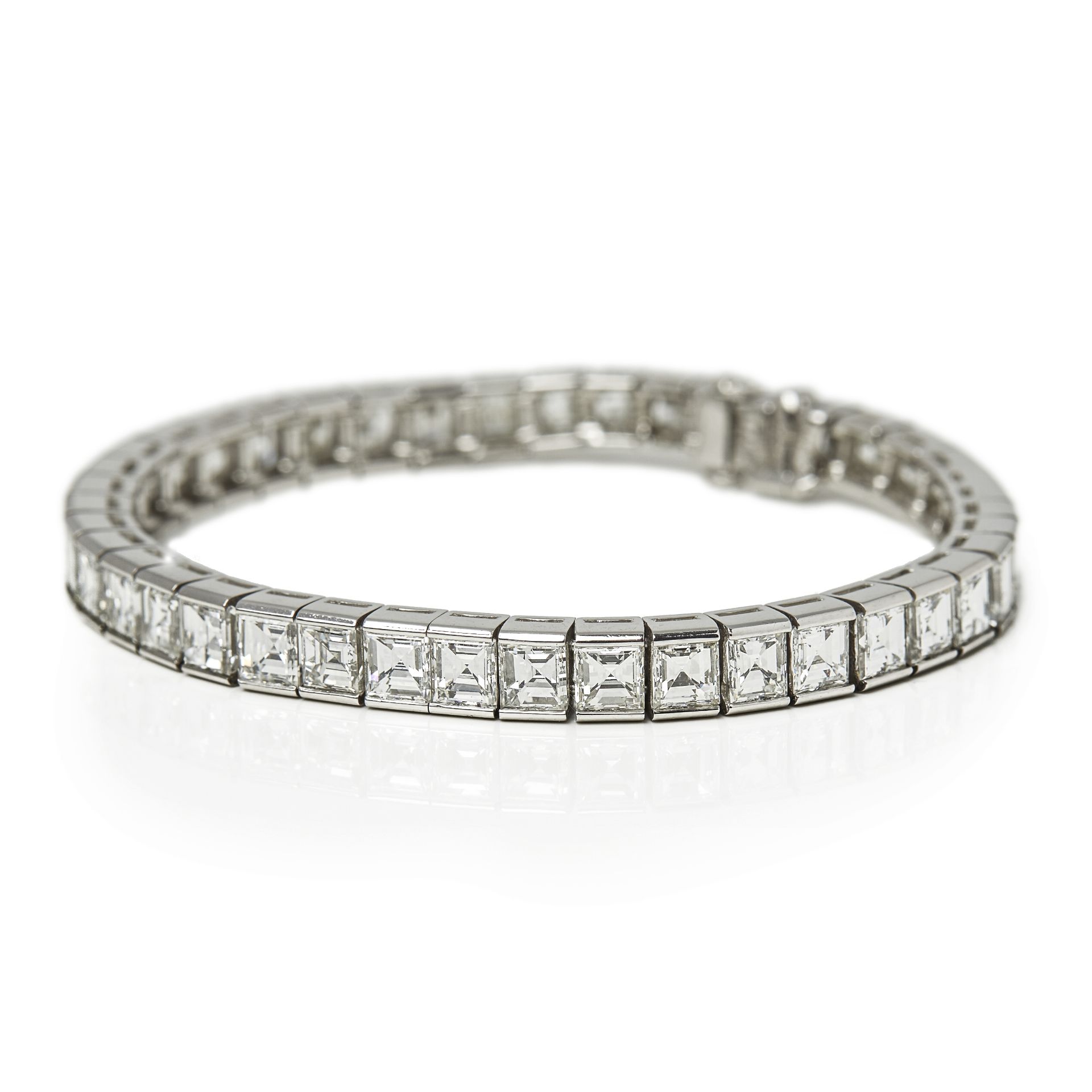 Cartier Platinum Diamond Tennis Bracelet - Image 6 of 12