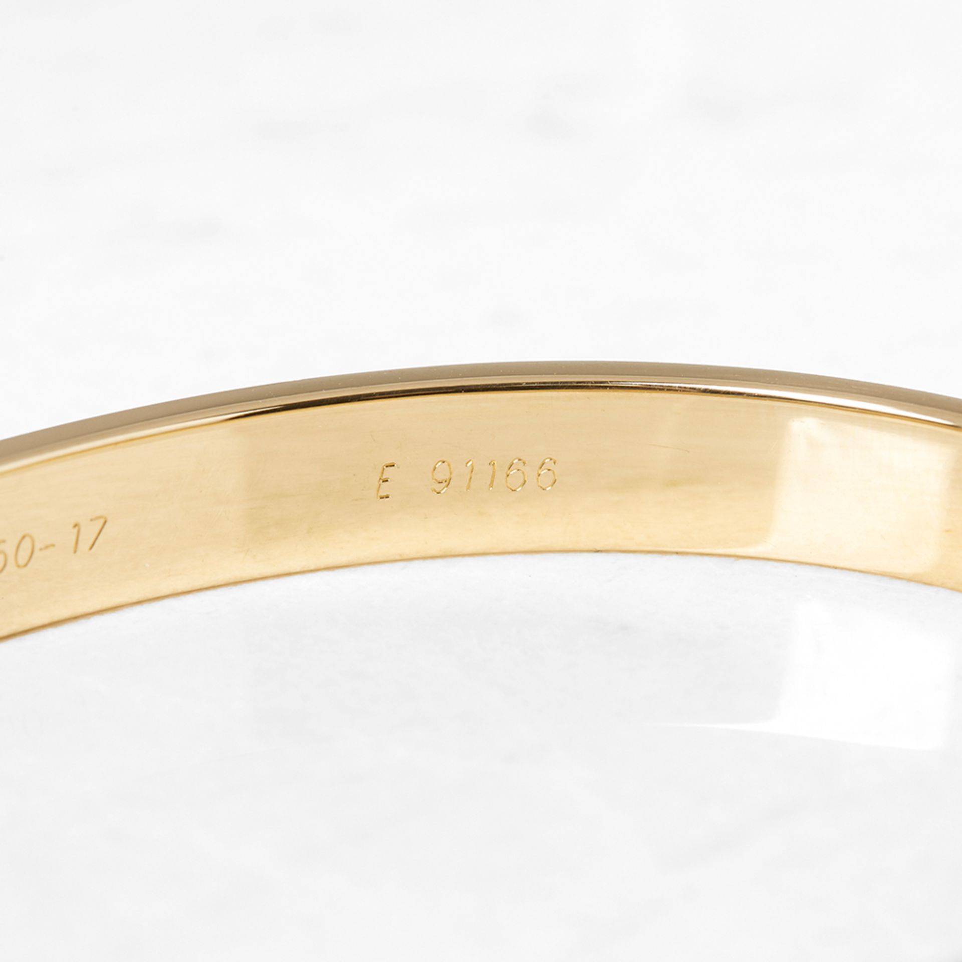 Cartier 18k Yellow Gold Love Bracelet Size 17 - Image 8 of 12