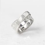 Cartier 18k White Gold Diamond Crossover Paris Nouvelle Vague Ring