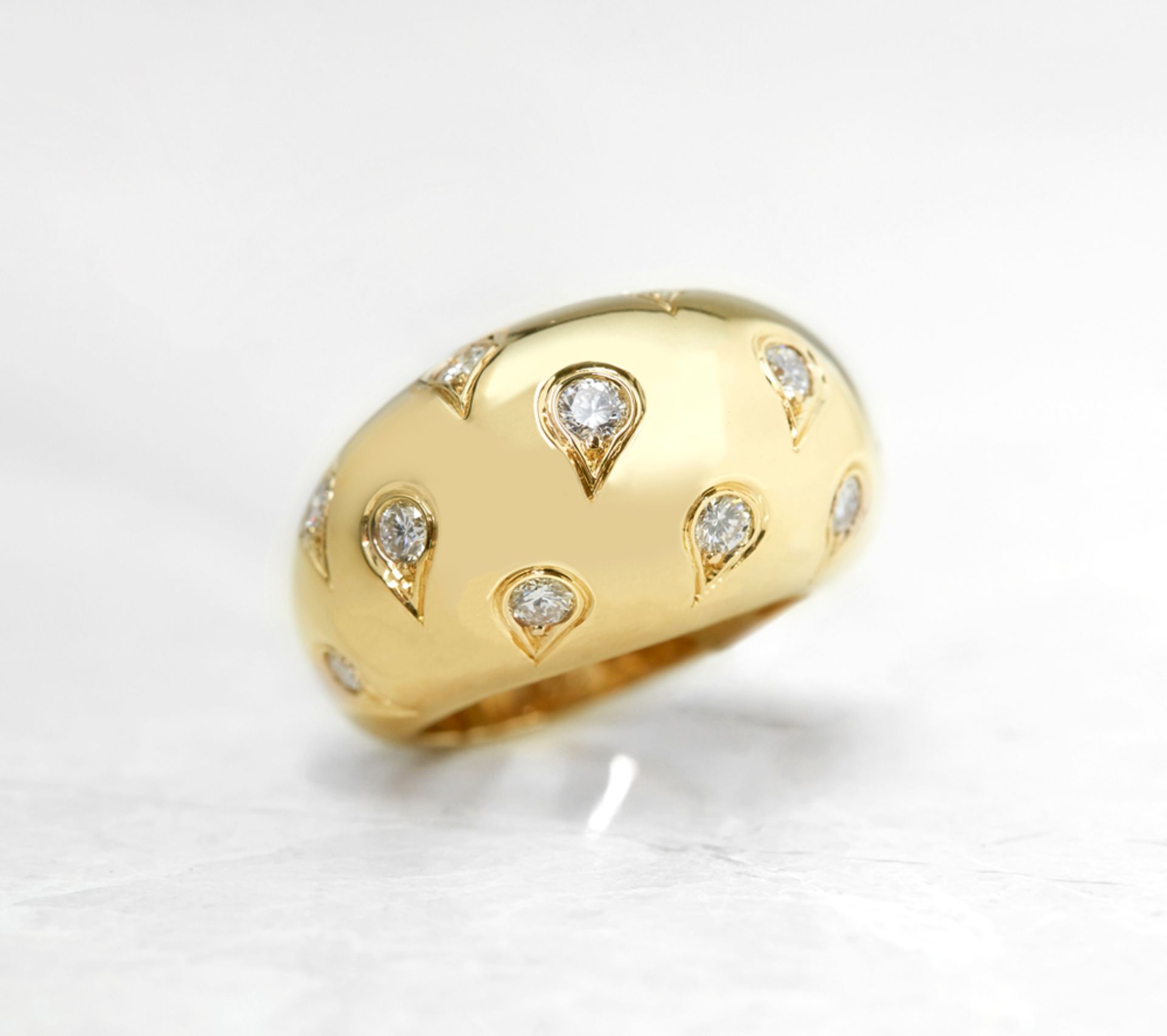 Cartier 18k Yellow Gold 1.00ct Diamond Bombe Ring