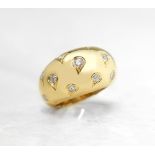 Cartier 18k Yellow Gold 1.00ct Diamond Bombe Ring
