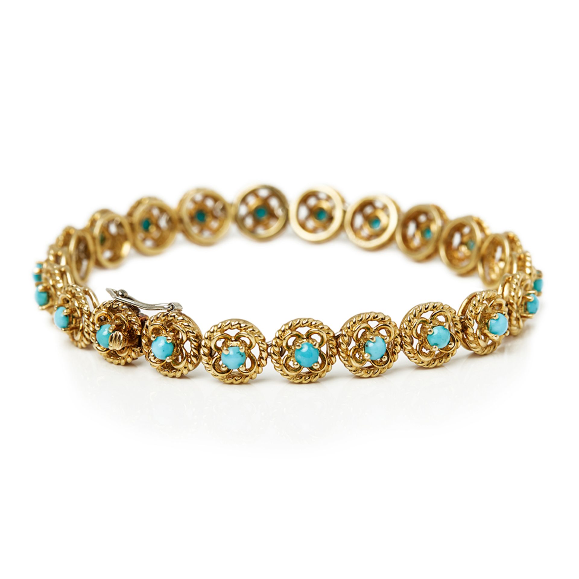 Cartier 18k Yellow Gold Turquoise Bracelet - Image 2 of 12