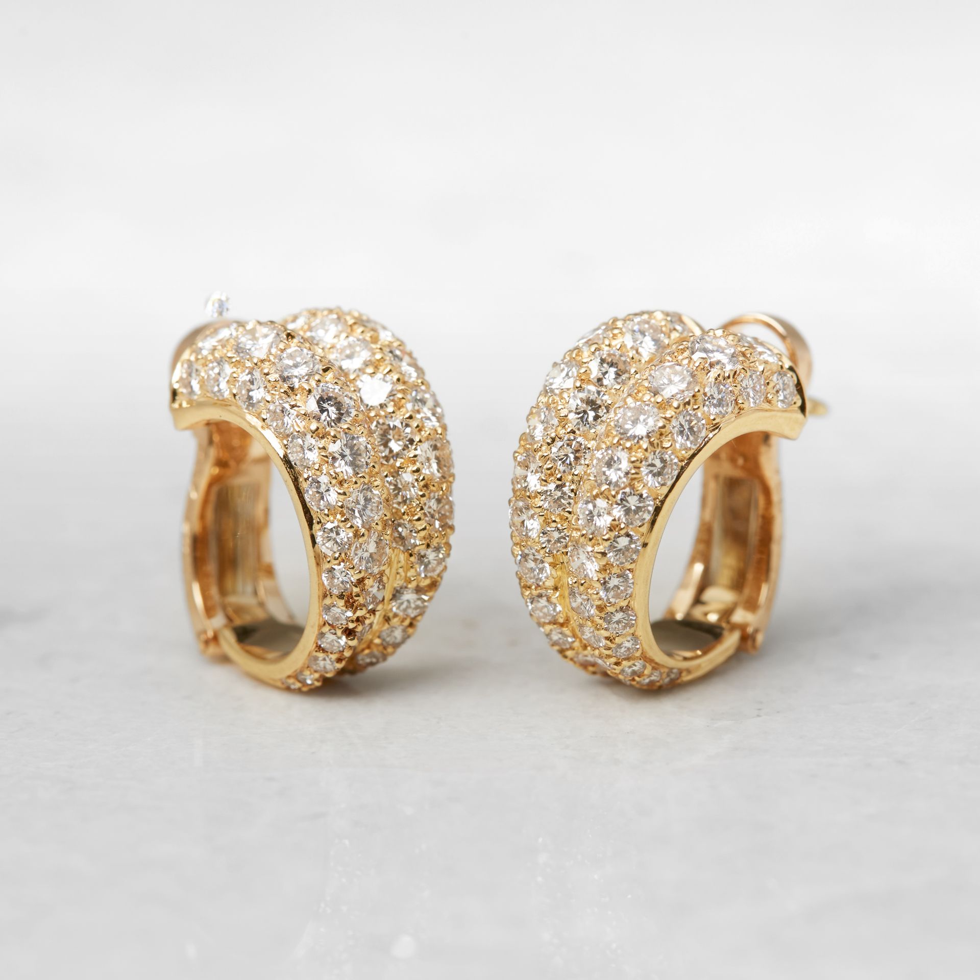 Cartier 18k Yellow Gold Double Hoop Diamond Earrings - Image 20 of 20