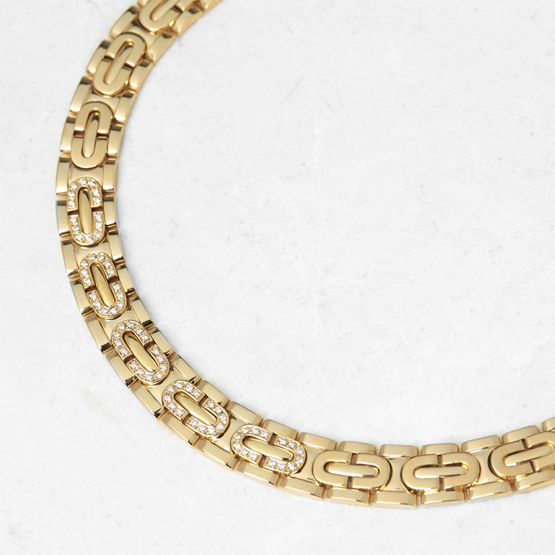 Cartier 18k Yellow Gold Oval Link Collar 0.70ct Diamond Panthre Necklace
