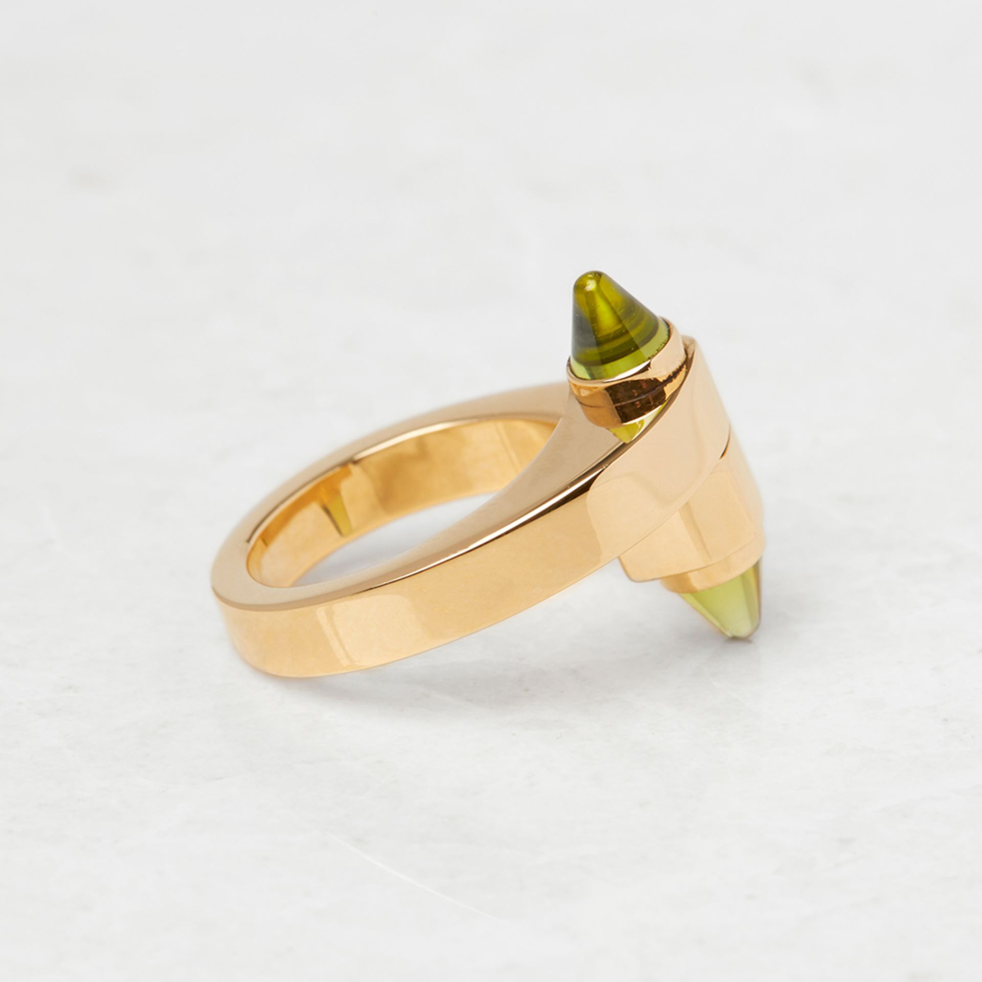 Cartier 18k Yellow Gold Peridot Menotte Ring - Image 4 of 11