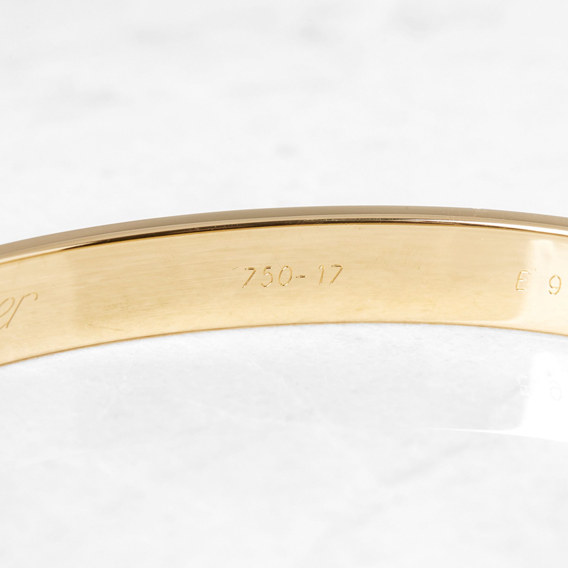 Cartier 18k Yellow Gold Love Bracelet Size 17 - Image 7 of 12
