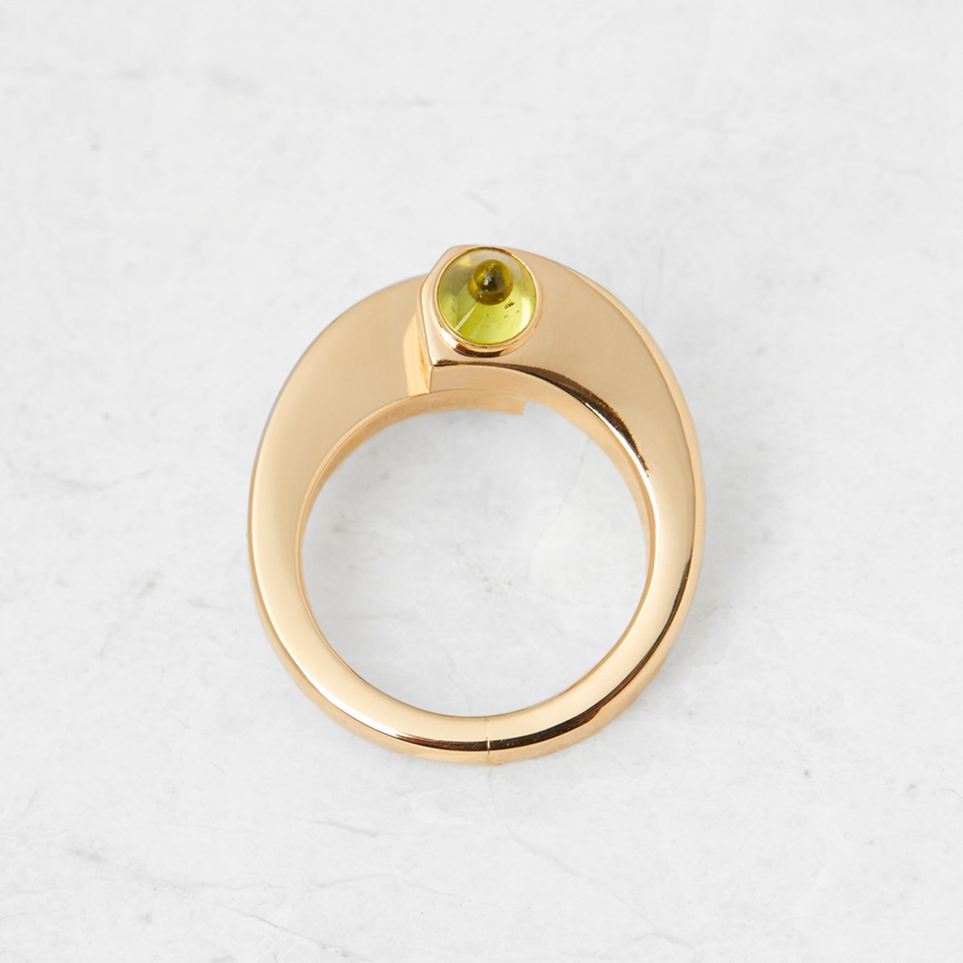 Cartier 18k Yellow Gold Peridot Menotte Ring - Image 5 of 11